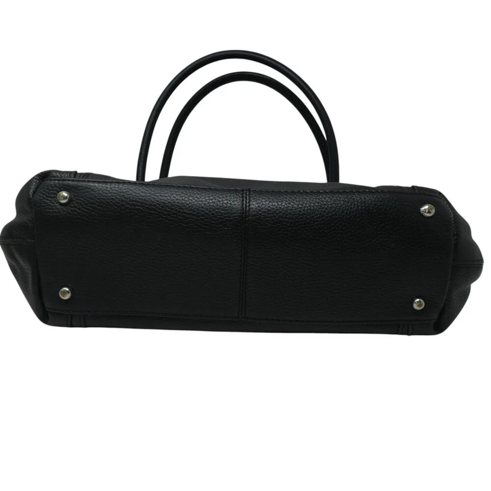Lodis Black Pebbled Leather Tote Shoulder Bag Purse